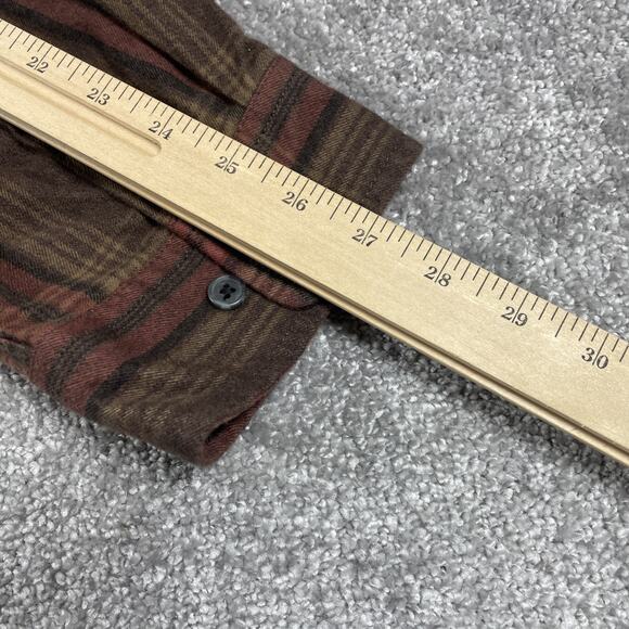 Carhartt Flannel Shirt Mens 2XL Tall Loose Fit Plaid Cotton Utility Brown - Picture 11 of 12